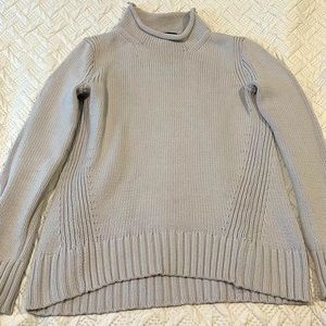 J Crew baby blue cotton roll neck sweater